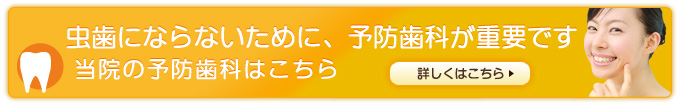 虫歯にならないために、予防歯科が重要です当院の予防歯科はこちら