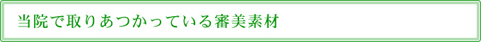 当院で取りあつかっている審美素材