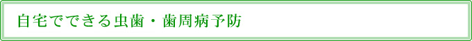 自宅でできる虫歯・歯周病予防